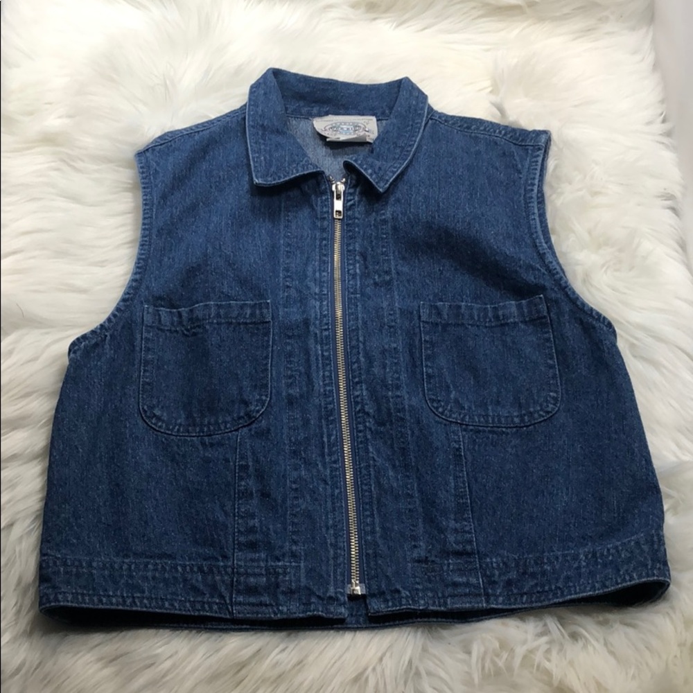 Jean zipper vest size small